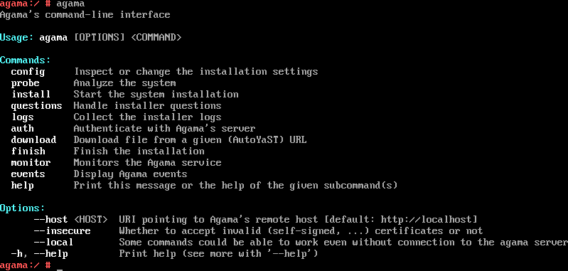 Agama's command-line interface