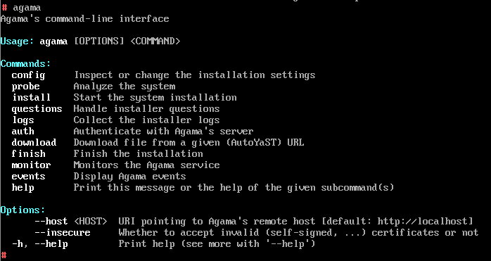 Agama&#39;s command-line interface
