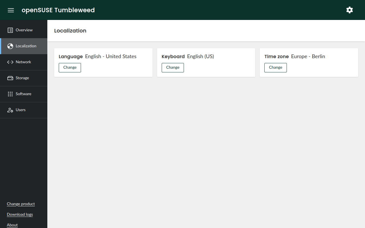 Language, keyboard layout and timezone options