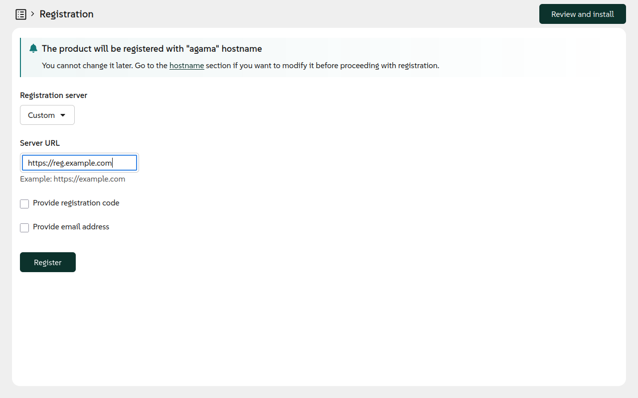 Product registration