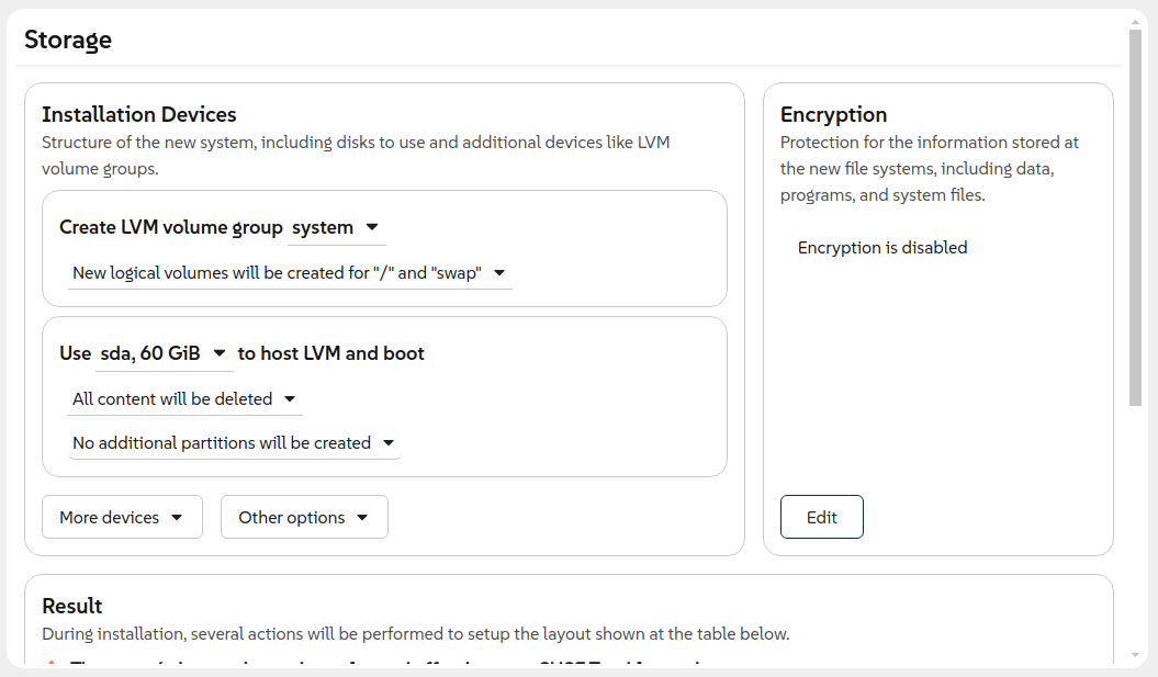 A simple LVM setup
