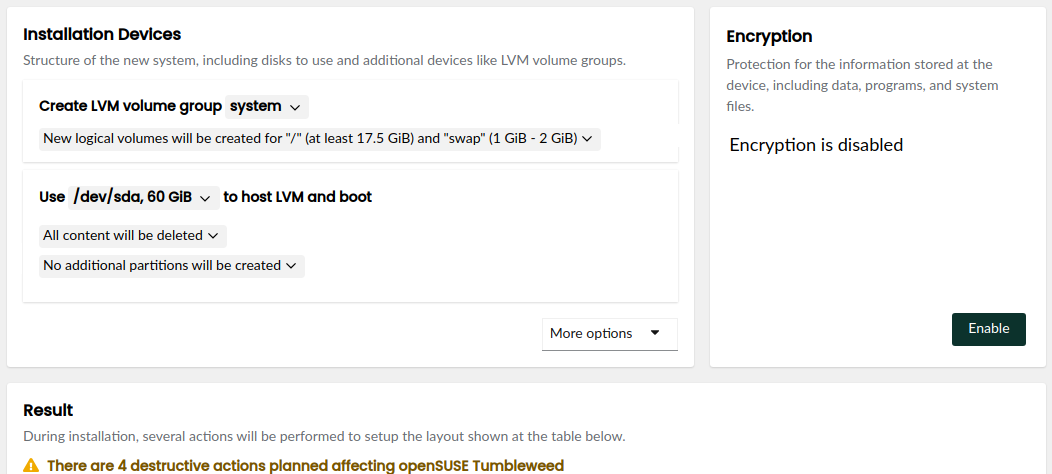 A simple LVM setup