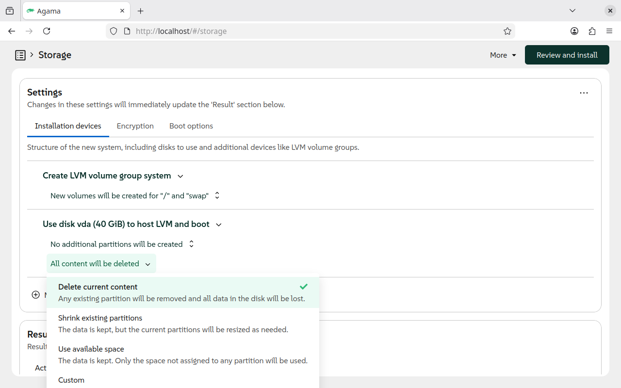 Choosing how to make space
