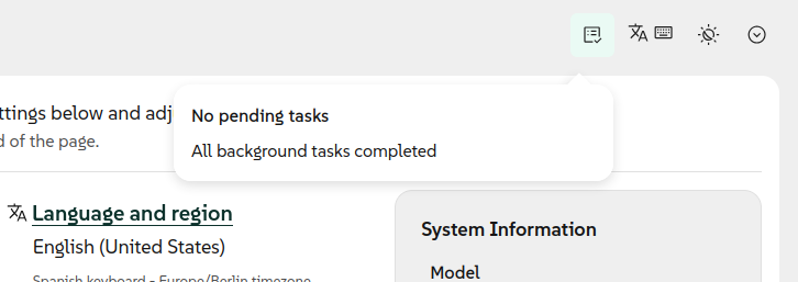 The progress monitor is always visible