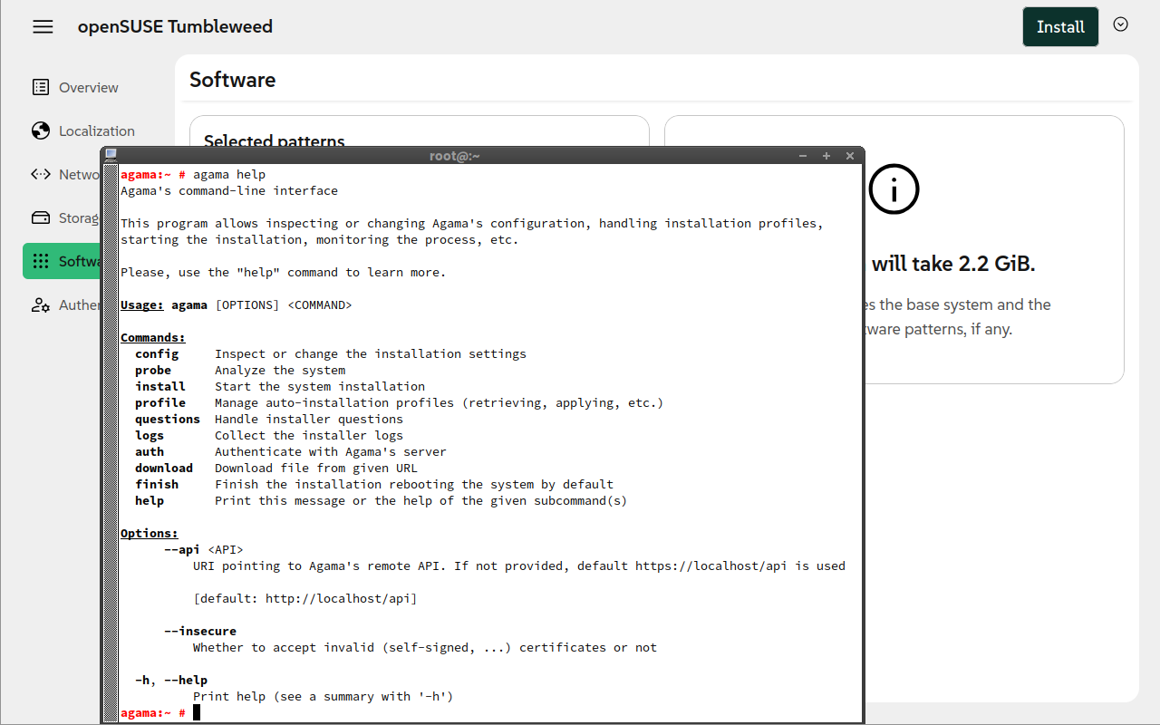 Terminal emulator at the Live ISO